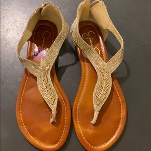 Sparkly Gold Flat Shoes